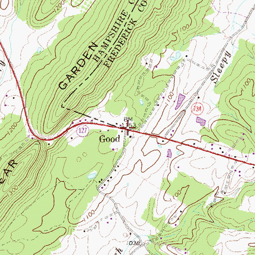 Topographic Map of Good, WV