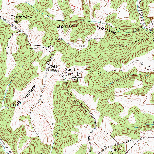 Topographic Map of Good Cemetery, WV