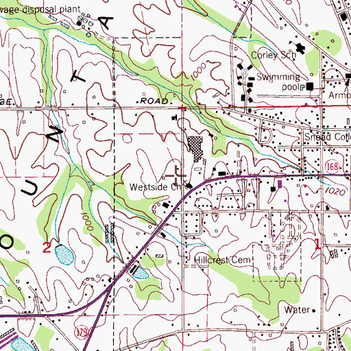 Topographic Map of West Side Baptist Church, AL