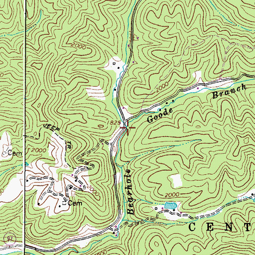 Topographic Map of Goode Branch, WV