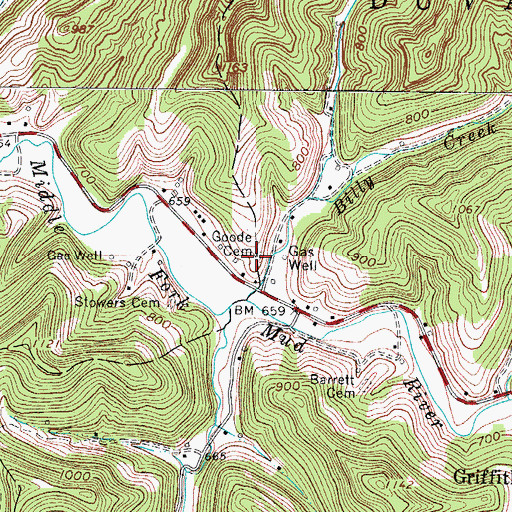 Topographic Map of Goode Cemetery, WV