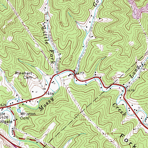 Topographic Map of Goode Creek, WV