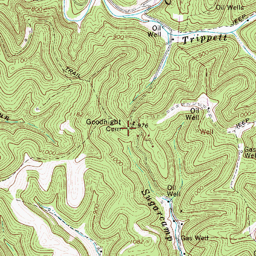 Topographic Map of Goodnight Cemetery, WV