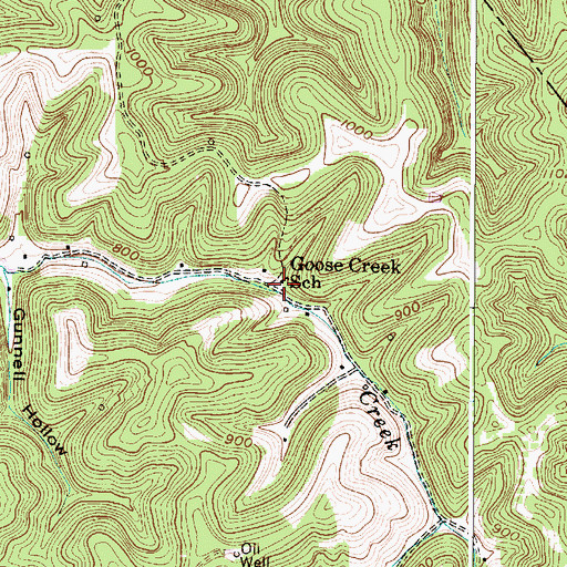 Topographic Map of Goose Creek School (historical), WV