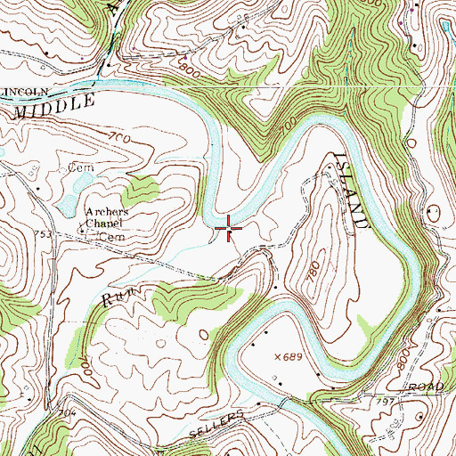 Topographic Map of Gorrell Run, WV