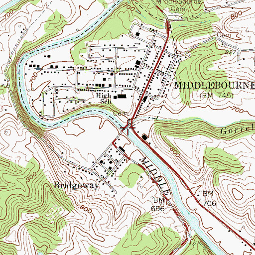Topographic Map of Gorrell Run, WV