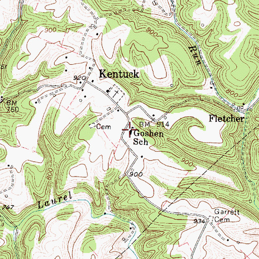 Topographic Map of Goshen School (historical), WV