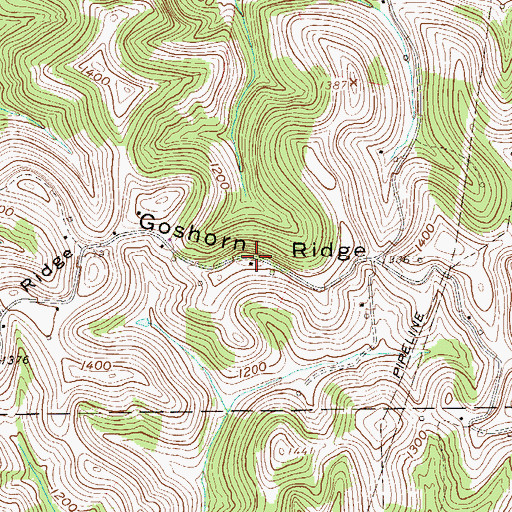 Topographic Map of Goshorn Ridge, WV