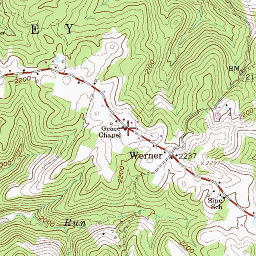 Topographic Map of Grace Chapel, WV