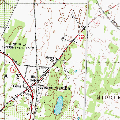 Topographic Map of Grace Church, WV
