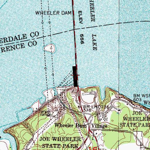 Topographic Map of Wheeler Dam, AL