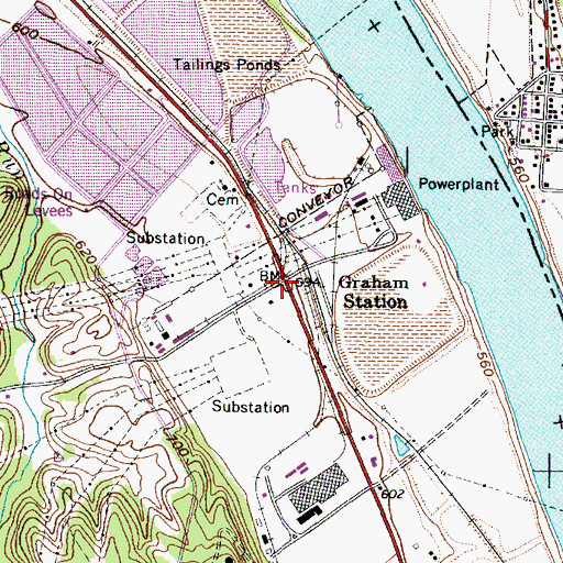 Topographic Map of Graham Station, WV