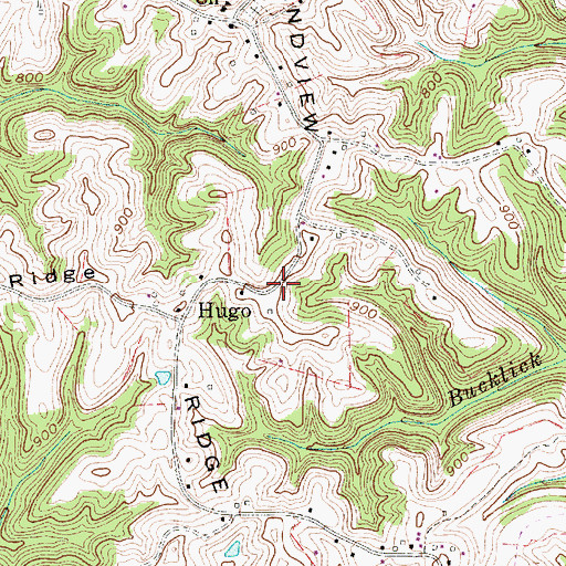 Topographic Map of Grandview Ridge, WV