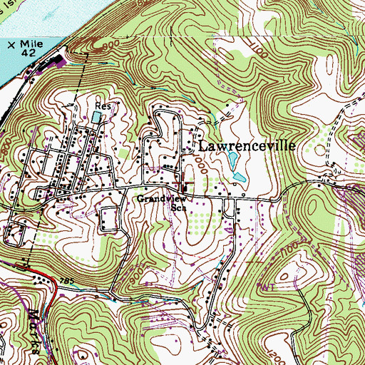 Topographic Map of Grandview School (historical), WV