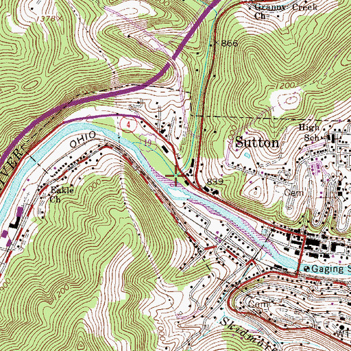 Topographic Map of Granny Creek, WV