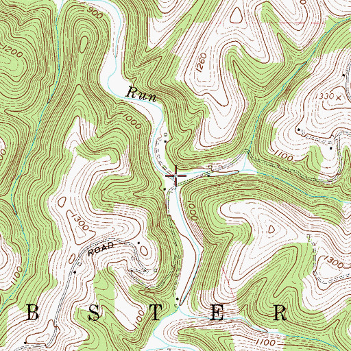 Topographic Map of Granny Run, WV