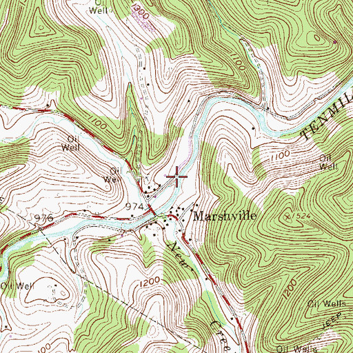 Topographic Map of Grass Run, WV