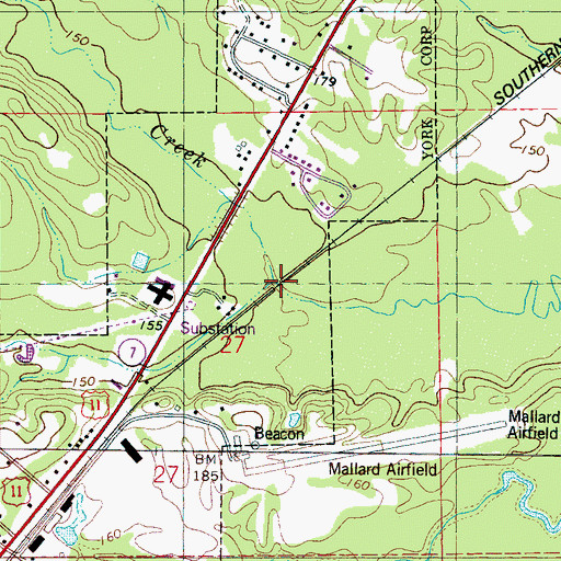 Topographic Map of White Oak Creek, AL