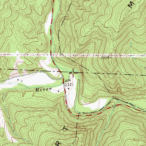 Topographic Map of Grassy Lick Run, WV