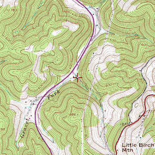 Topographic Map of Gravel Fork, WV