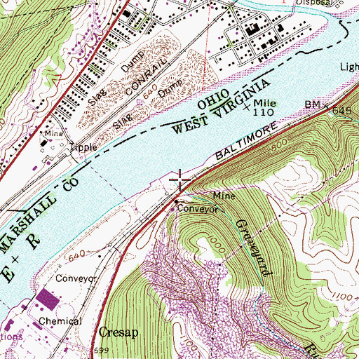 Topographic Map of Graveyard Run, WV