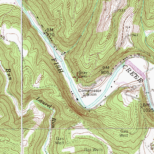 Topographic Map of Gray Cemetery, WV