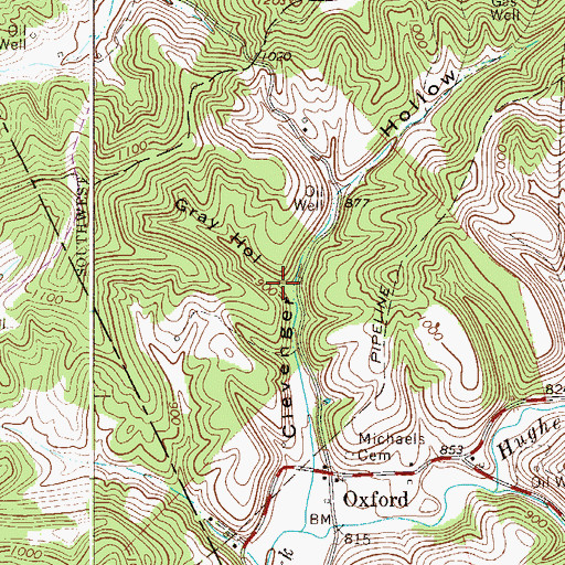 Topographic Map of Gray Hollow, WV