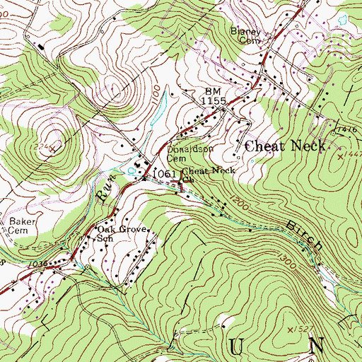 Topographic Map of Great Neck Church, WV