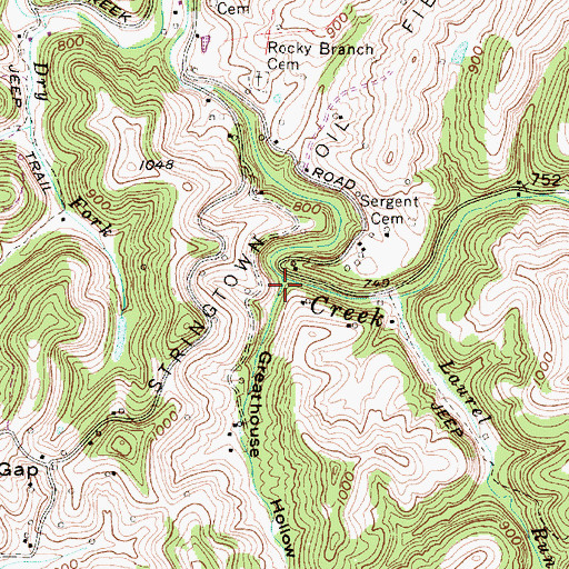 Topographic Map of Greathouse Hollow, WV