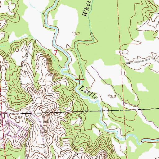 Topographic Map of Whites Creek, AL