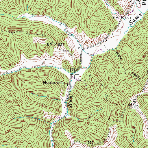 Topographic Map of Green Valley Run, WV