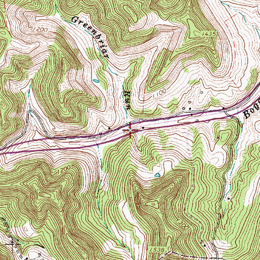 Topographic Map of Greenbriar Run, WV