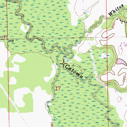 Topographic Map of Whites Slough, AL