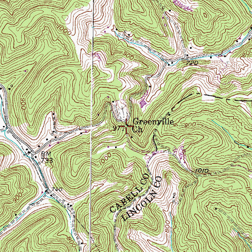 Topographic Map of Greenville Church, WV