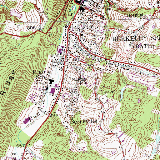 Topographic Map of Greenway Cemetery, WV