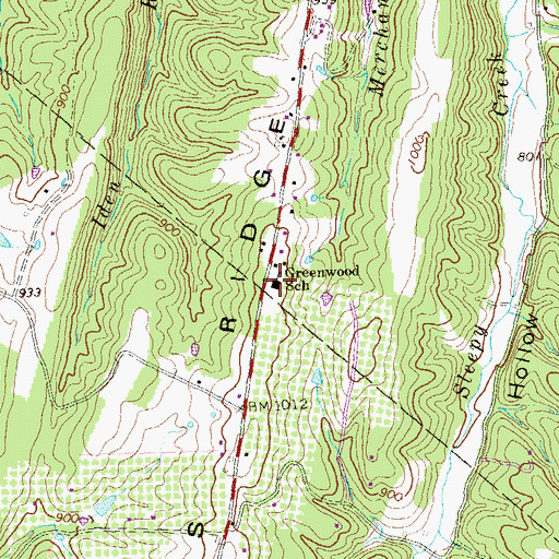 Topographic Map of Greenwood Elementary School, WV