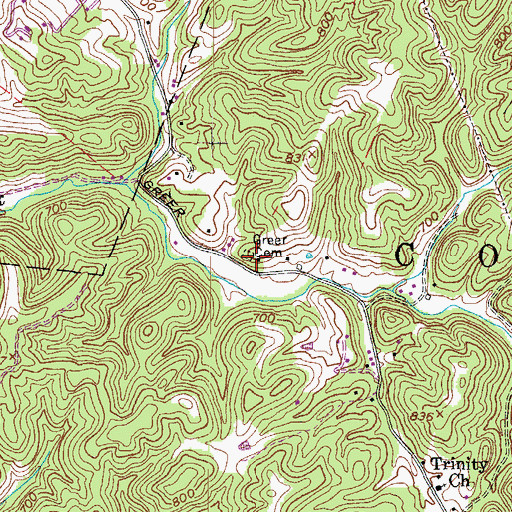 Topographic Map of Greer Cemetery, WV