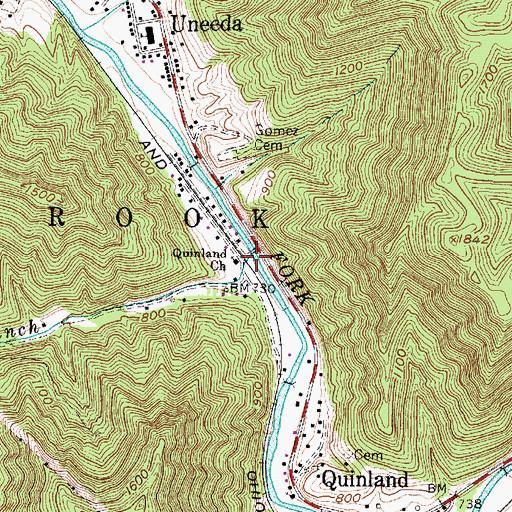 Topographic Map of Griffith Branch, WV