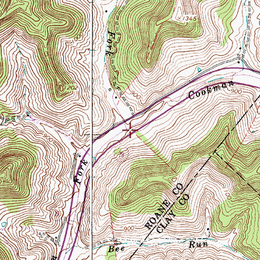 Topographic Map of Grimm Fork, WV