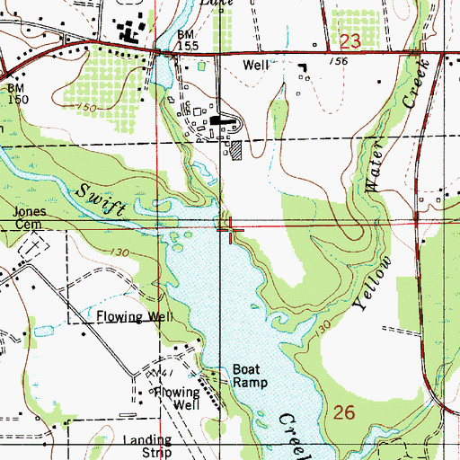 Topographic Map of White Water Creek, AL