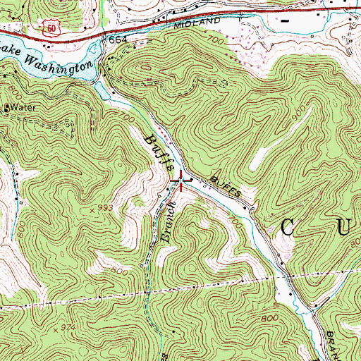 Topographic Map of Grobes Branch, WV