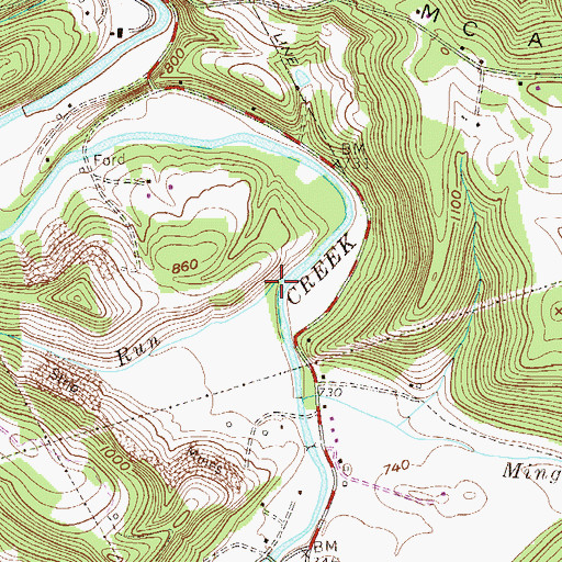 Topographic Map of Grog Run, WV