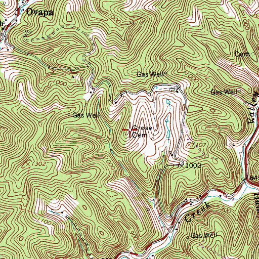 Topographic Map of Grose Cemetery, WV