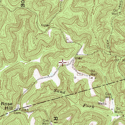 Topographic Map of Groundhog Ridge, WV