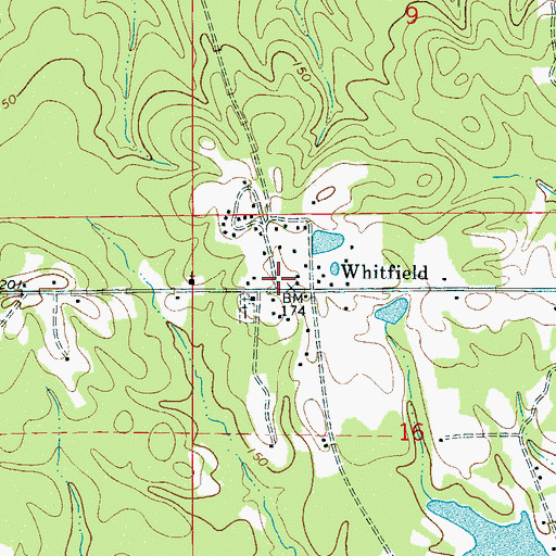 Topographic Map of Whitfield, AL