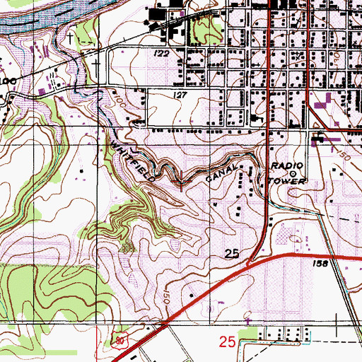 Topographic Map of Whitfield Canal, AL