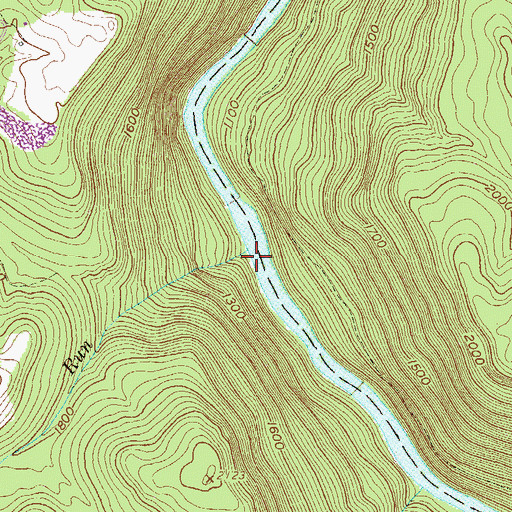 Topographic Map of Gum Run, WV