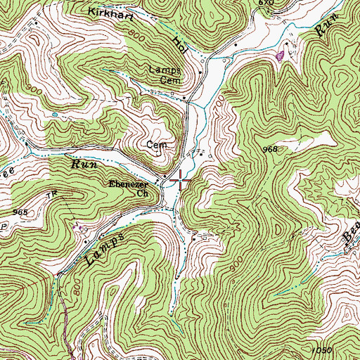 Topographic Map of Gunneltree Run, WV