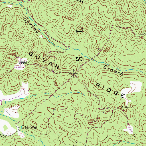 Topographic Map of Guyan Ridge, WV