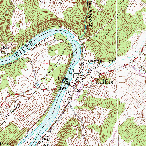 Topographic Map of Guyses Run, WV